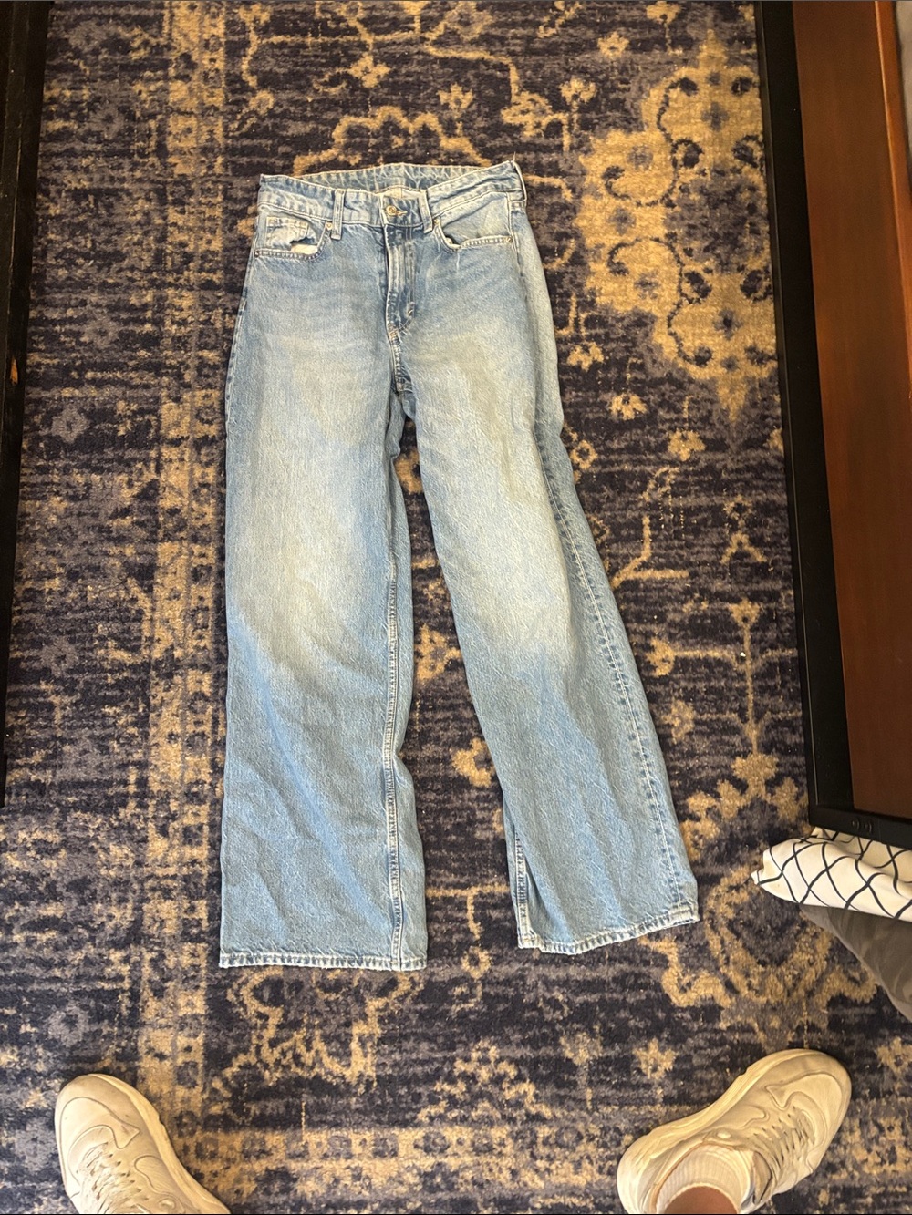 Zara Light Blue Straight-Leg Jeans